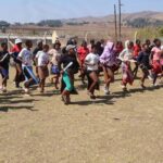 Some of the Lobamba Lomdzala Umphakatsi imbali during their practice in preparation of the upcoming Umhlanga Ceremony. (File pic)
