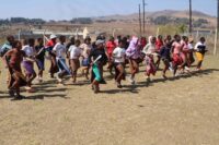 Some of the Lobamba Lomdzala Umphakatsi imbali during their practice in preparation of the upcoming Umhlanga Ceremony. (File pic)