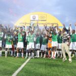 Nsingizini Hotspurs celebrating after being crowned champions of the MTN Premier League this past season. This achievement earned them a ticket to the TotalEnergies CAF Champions League.