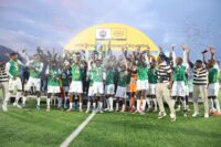 Nsingizini Hotspurs celebrating after being crowned champions of the MTN Premier League this past season. This achievement earned them a ticket to the TotalEnergies CAF Champions League.