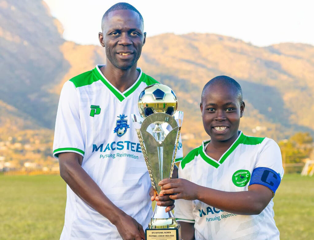 Nsingizini Hotspurs Ladies Coach Tobias Ntuli (L) and Captain Nomfundo Bhembe. (Pic: Nsingizini Hotspurs Ladies)