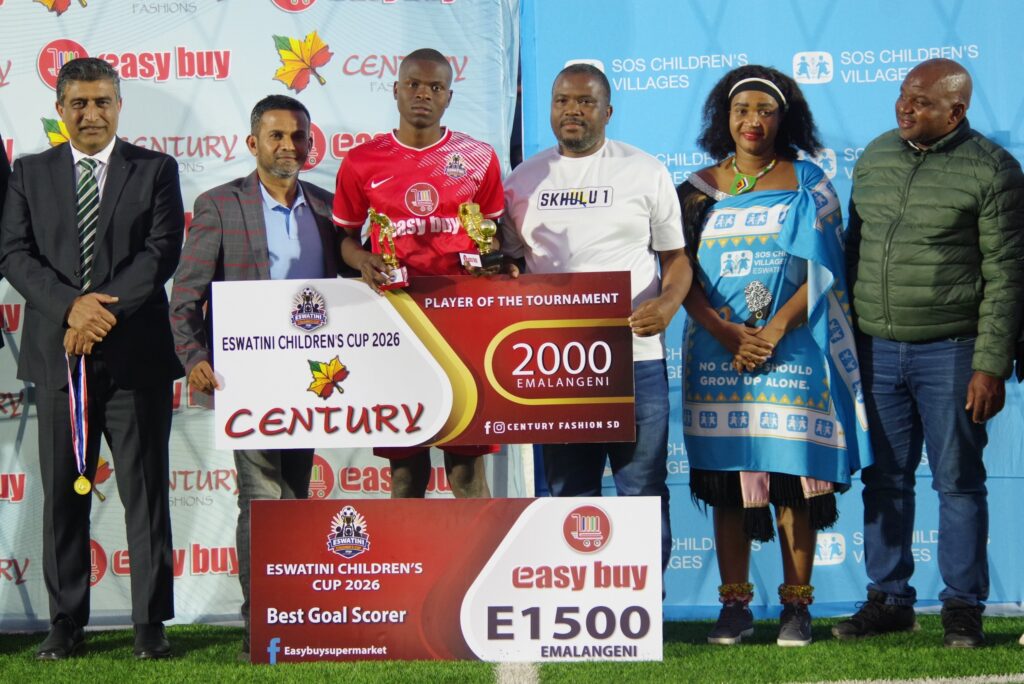 Mpaka High School marksman Ncamiso ‘Macembe’ Nkwanyama was the biggest winner after bagging both the top goalscorer and player of the series awards. (Pic: Nimrod Hlophe)