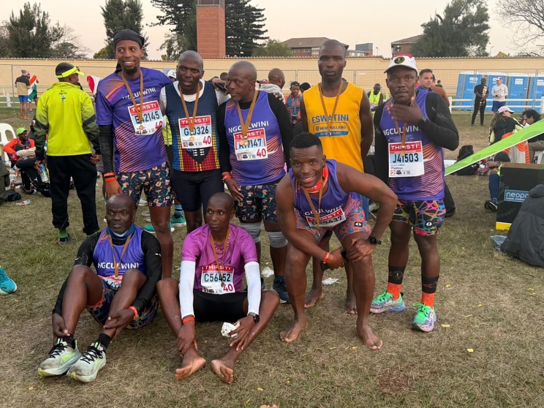 Some emaSwati with their medals during a recent edition of the Comrades Marathon. (File pic)