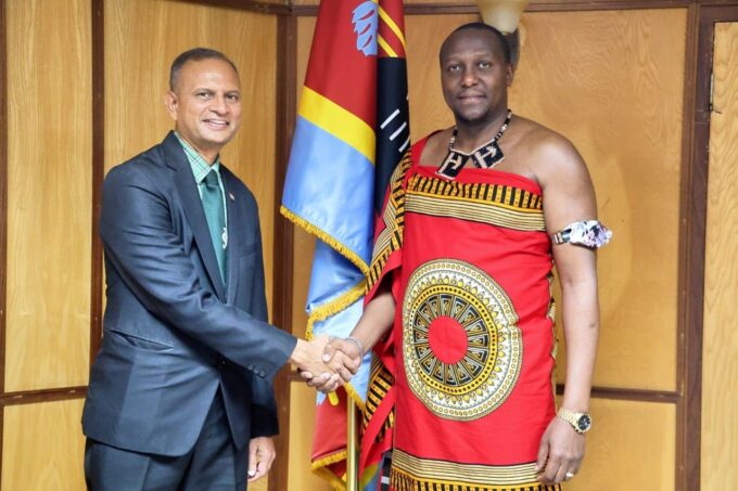 Prime Minister Russell Mmiso Dlamini bid farewell to the outgoing High Commissioner of the Republic of India to Eswatini, N. Ram Prasad
