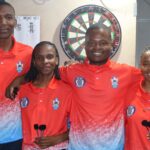 (L-R) Eswatini under 25 youth team players Sandziso Nhleko, Mbali Sihlongonyane, Siphamandla Dladla and Neliswa Mhlanga have shown mettle by reaching the podium at the 2026 AUSC Region V games in Gaborone, Botswana. (Pic:Ntombikayise Gwebu)