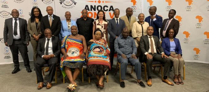 Minister of Tourism and Environmental Affairs Jane Mkhonta with delegates attending the ANOCA Zone VI Secretaries General Seminar 2027 in Ezulwini.(Pics:Sanele Jele)