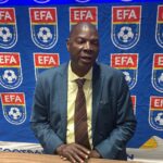 EFA President Peter ‘Samora’ Simelane addressing the media after the AGM.(Pic:Sanele Jele)