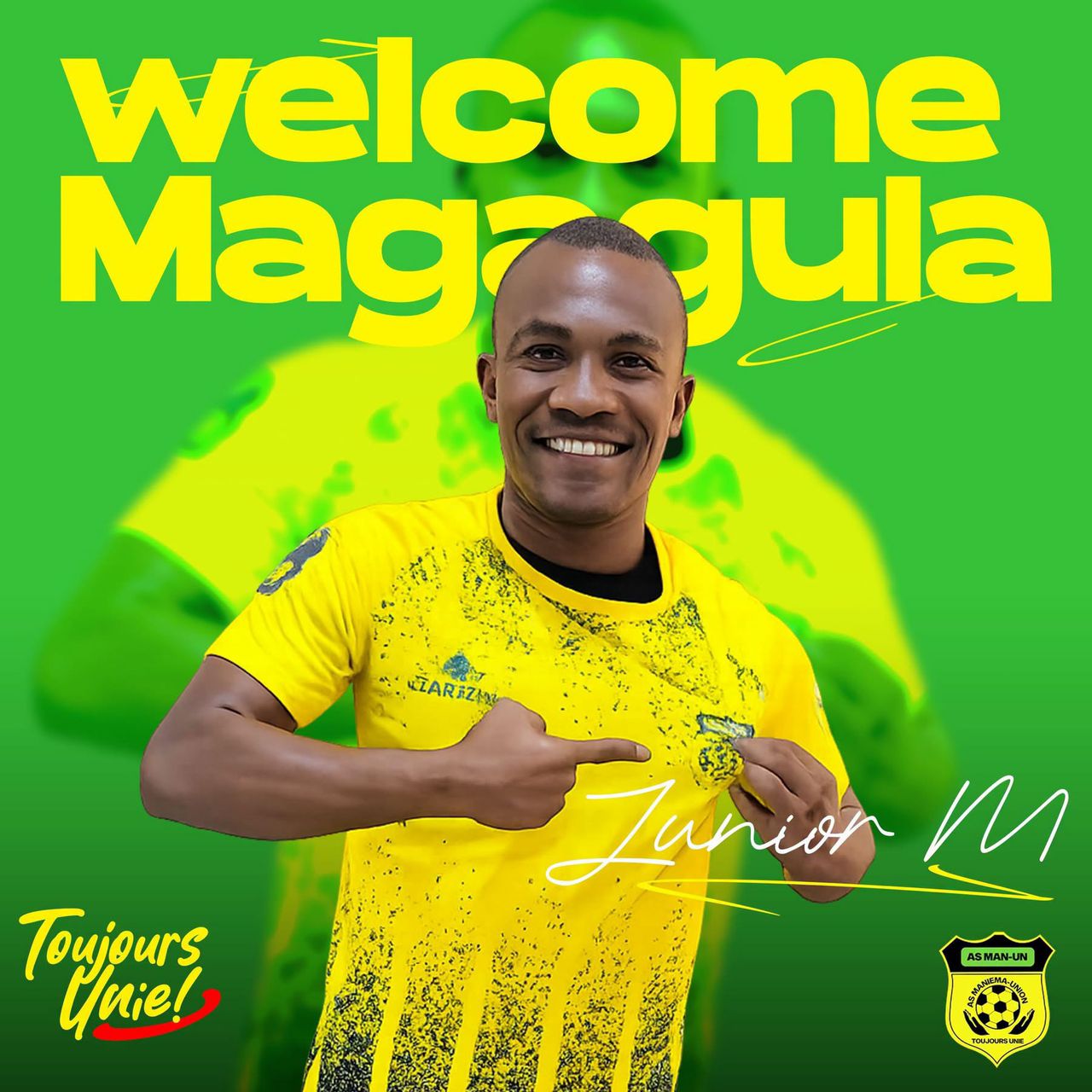 Eswatini international Junior ‘Shisa Gesi’ Magagula scored a brace for AS Maniema Union in their 3-2 pre-season win over FC Les Aigles in the DRC.(AS Maniema Union FB page)