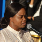 The second female interpreter, Tshidi Mdluli, translates His Majesty King Mswati III’s address during the Police Day celebrations.