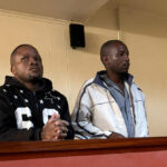 Nelson Maseko (40) of Gilgal and Bhekumuzi Mabuza (42) of Mafutseni appearing before Principal Magistrate Florence Msibi at the Manzini Magistrates Court, where they were found guitly and sentenced over a rape charge. (Pic: Siphosethu Dlamini)