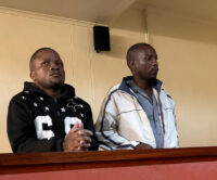 Nelson Maseko (40) of Gilgal and Bhekumuzi Mabuza (42) of Mafutseni appearing before Principal Magistrate Florence Msibi at the Manzini Magistrates Court, where they were found guitly and sentenced over a rape charge. (Pic: Siphosethu Dlamini)