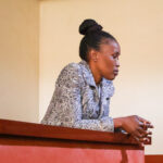 Nontokozo Sakhile Dludlu stands in the dock during the trial at the Manzini Magistrates Court, where she faced a charge of sexually assaulting a 15-year-old boy.(Pics:Siphosethu Dlamini)