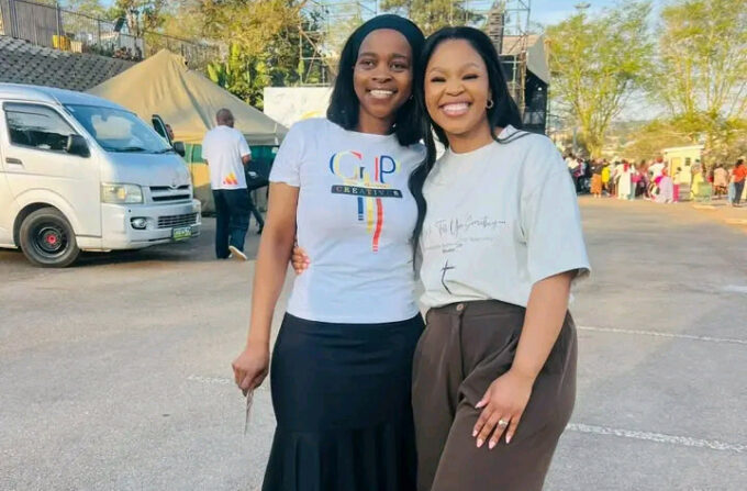 Nozibele Mayaba with local Gospel artist Phathwakahle.