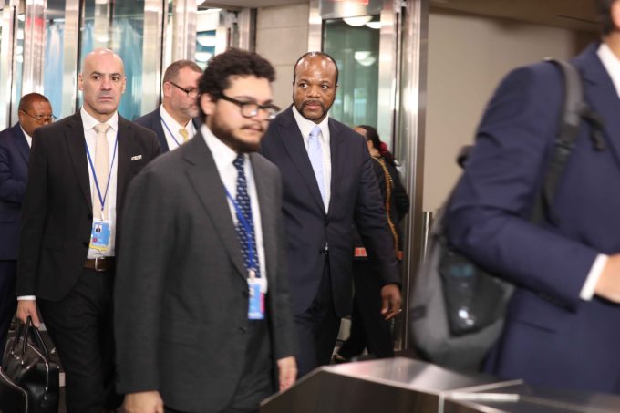 His Majesty King Mswati III upon arrival at the 81st Session of the United Nations General Assembly.