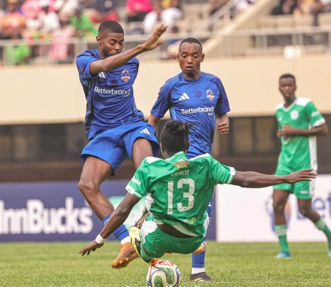 Ghanaian central defender Kingsley Kwakyi was sent off in just the third minute after a challenge on Namibian defensive midfielder Moses Shidolo. (Pic: Scottland Media)