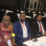 Eswatini Members of Parliament who are part of the Public Accounts Committee Magesi Dlamini, Ntando Mkhonta and Masiphula Mamba following the proceedings.