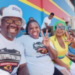 Bullie 'Queen of Vosho' James (R) with Buhle Dlamini and Mandla Madonsela (L) at the Mavuso Sports Centre. (Pic: Machawe Fakudze)