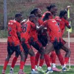 CD Primeiro De Agosto players celebrating their second goal against Green Mamba. (Pic: Nimrod Hlophe)