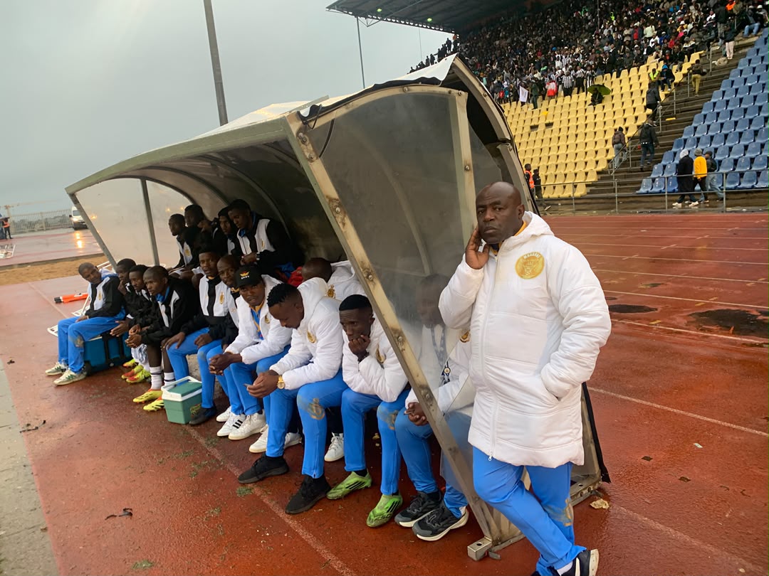 Mbabane Highlanders AM Coach Floyd Mogale(r) ponders before the final.(Pic:Sanele Jele)