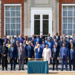 His Majesty King Mswati III (front row, 3rd to right of King Charles III) during the Commonwealth family photo session at Marlborough House, Commonwealth Secretariat headquarters, yesterday.