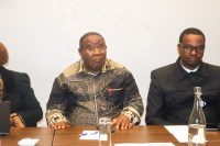 Senator Isaac Magagula making submissions during the workshop.