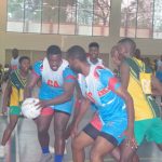 Eswatini goal shooter and attacker Nduku Masangane prepares to take a shot against South Africa during their friendly match played on September 5. (Pic:Ntombikayise Gwebu)