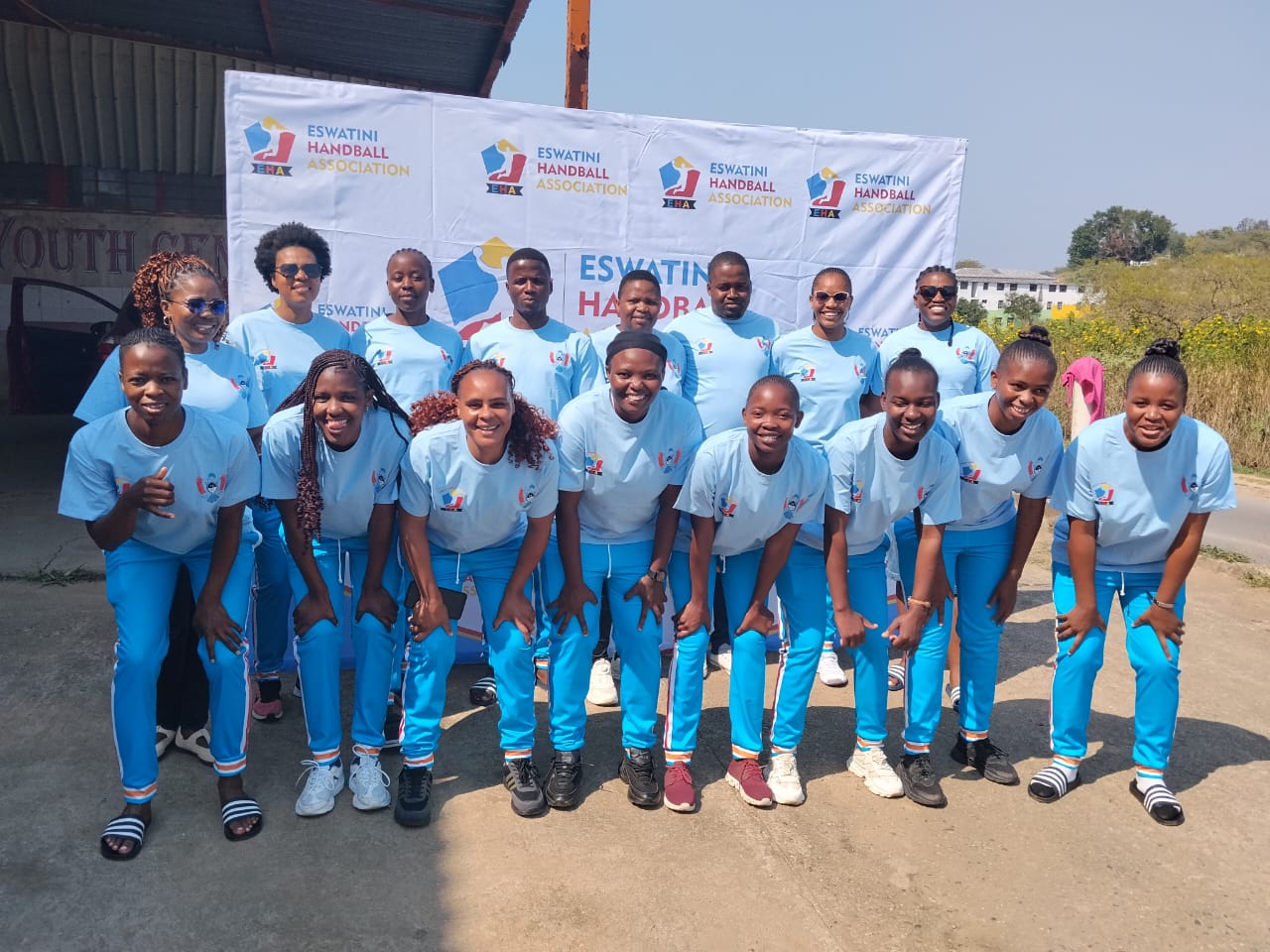 Team Eswatini pose for a group picture after representing the country at the IHF Nations Trophy Zone VI in Zambia.(Supplied)
