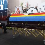 The late Chief Justice Bheki Maphalala's casket.