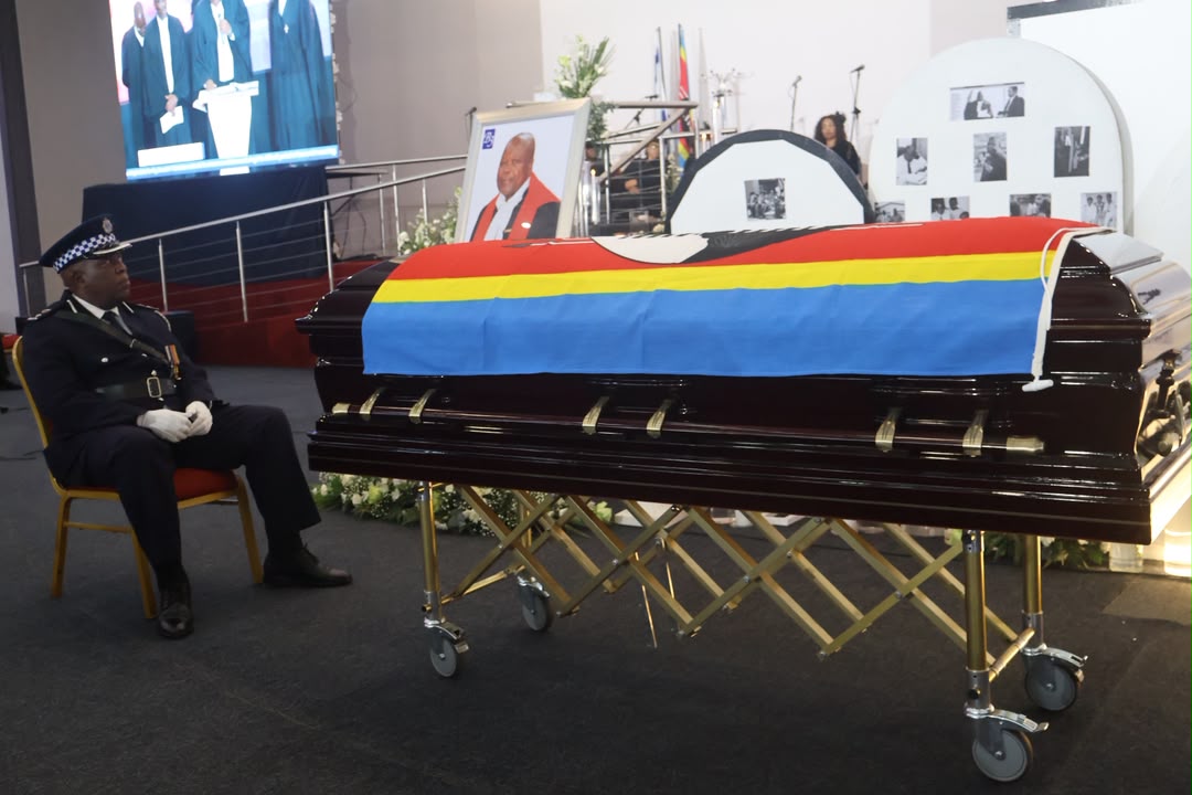 The late Chief Justice Bheki Maphalala's casket.