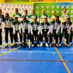 Correctional Sunrise celebrate after being crowned men’s champions of the 2026 Red Skins International Open Volleyball Tournament in Maseru, Lesotho.(Supplied)