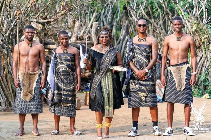 Mbabane Highlanders AM President Shauwn ‘MaMkhize’ Mkhize led the team's Heritage Day celebrations at Mantenga Cultural Village. (Pics: Mbabane Highlanders AM Facebook)
