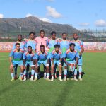 The Eritrean players before the match against Eswatini at the Somhlolo National Stadium. (Pic: Times of Eswatini)