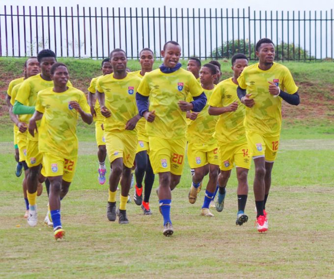 The national U-23 players during their training at the Lobamba Technical Centre. (Pic: Machawe Fakudze)
