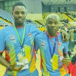 (L-R) Eswatini duo of Nduku 'Spidey' Masangane and Thembinkosi 'Lorch' Matsebula received top honours at the Africa Netball Cup. (Pic:Netball Eswatini)