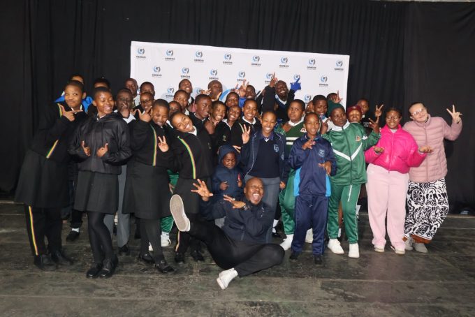 The learners with their mentor Halmiton Dlamini