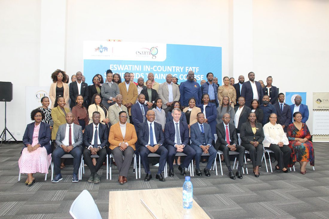 Minister for Finance Neal Rijkenberg and Central Bank Governor Dr Phil Mnisi with delegates during the official opening of the ESAAMLG.