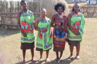 Indvuna yeMbali Bongiwe 'Vivane' Hlatshwako (2nd right) during the press confrence of the second leg of the Umhlanga ceremony.