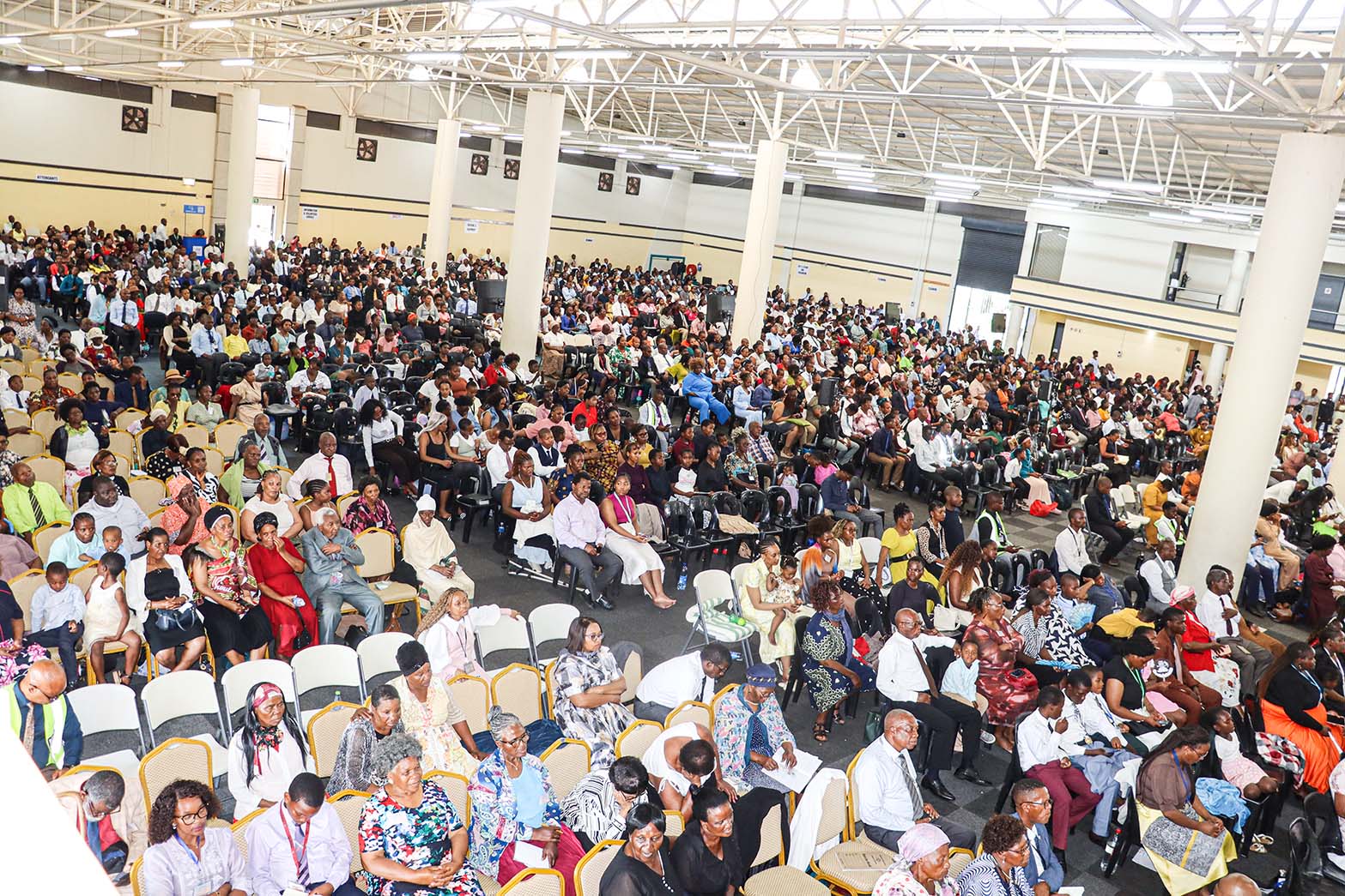 Some of the more than 3 000 people who attended the closing day of the first 2026 Jehovah’s Witnesses’ ‘Eternal Happiness’ Convention at Mavuso Trade and Exhibition Centre yesterday. (All pics courtesy)