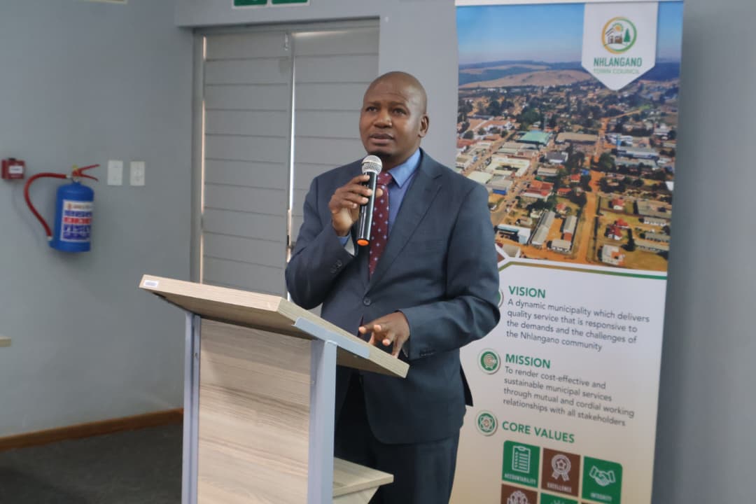 Town CEO Babsy Mavuso presenting the future plans for Nhlangano Town.