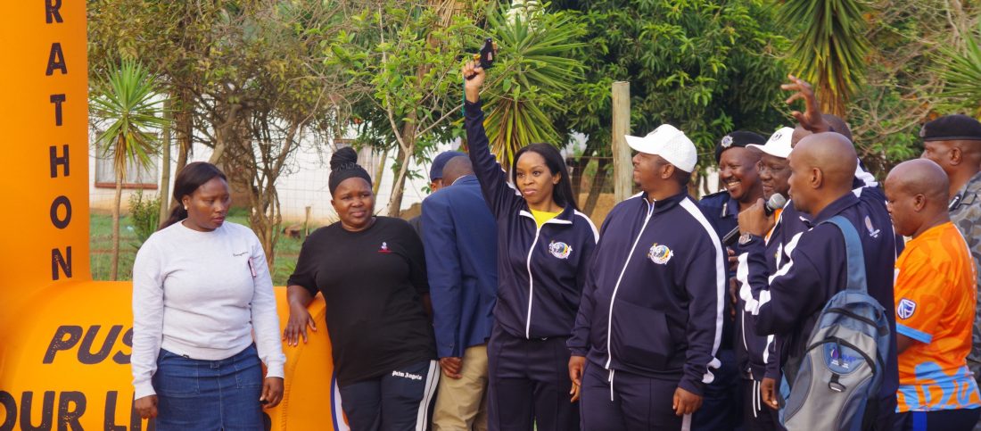 Princess Tiyandza officially starts the 42 km race of the Imbube Marathon during last year's edition. (Pic:Times of Eswatini)