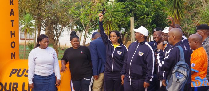 Princess Tiyandza officially starts the 42 km race of the Imbube Marathon during last year's edition. (Pic:Times of Eswatini)