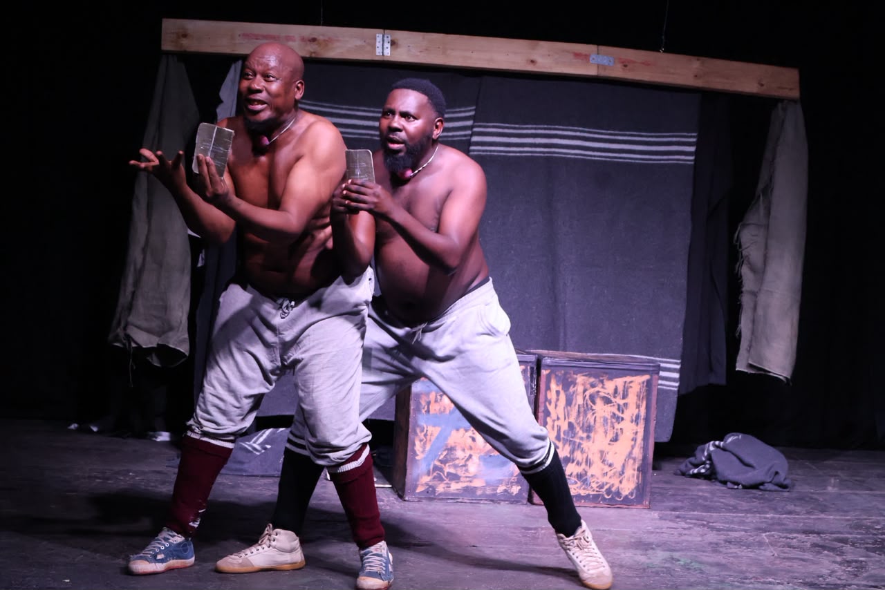 South African talented actors Hamilton Dlamini and Sibusiso Madondo on stage