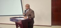Minister for Health Mduduzi Matsebula delivers his speech.