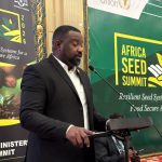 Ghana Deputy Minister of Agriculture and Vice Chair of the STC John Dumelo making his address. (Pics: Mnelisi Dlamini)
