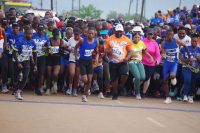 Runners set off from the starting line during the 2025 Imbube Marathon. (Pic: Sanele Jele)