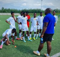 The national Under-15 coach giving instructions to the players during their friendly matches in Lesotho. (Pic: Eswatini Football Association)
