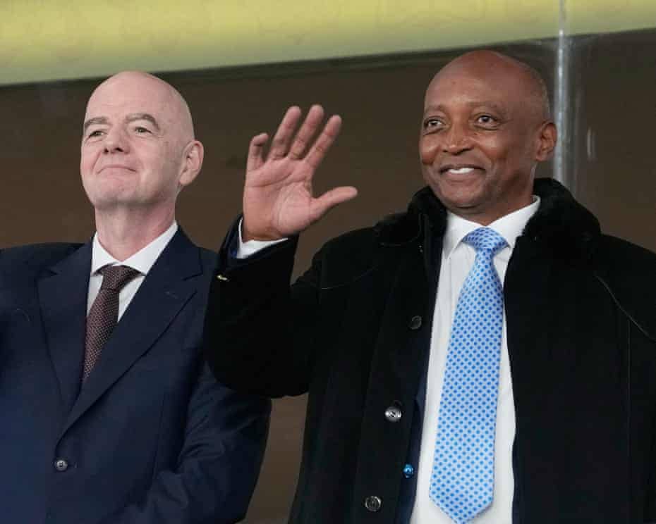 CAF President Patrice Motsepe (R) and FIFA President Gianni Infantino.
