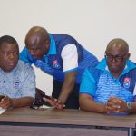 (L-R) MP Raymond Dlamini, who is also Eswatini Football Coaches Association Chairman, with fellow executive members Christian Thwala and Vice President Mpumelelo Ngwenya during the meeting.