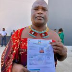 Public Service Minister Mabulala Maseko after registering for the 2028 National Elections.