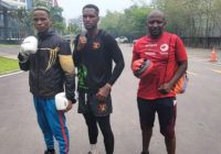 Team Eswatini’s Chawe Gamedze, Thabiso Dlamini and Coach Muzi Shongwe. (Supplied pic)